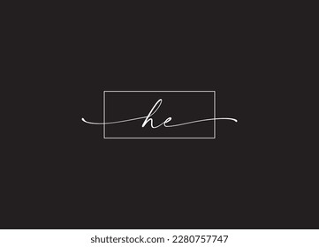 Kreatives, modernes Briefdesign HE Logo 