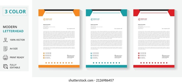 kreative, moderne Briefkopf-Design-Vorlage für Ihr Projekt. Briefkopf, Business Letterhead Design.