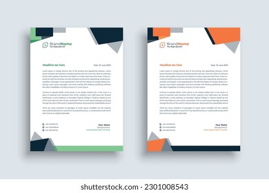 creative modern letter head design template. Simple minimal corporate business letter pad vector design.
clean modern colorful letterhead.