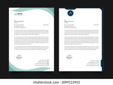 Creative modern letter head templates design with standard sizes and Vector illustration.