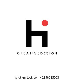 Creative modern letter HI logo design vector