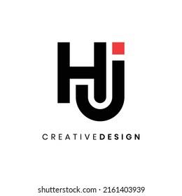 Creative modern letter HJ logo design vector