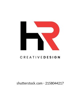 Creative modern letter HR logo design vector