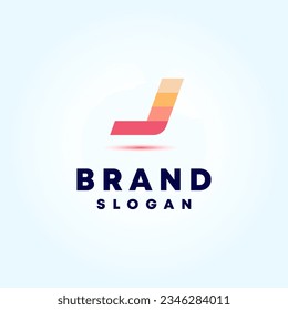 Imagen vectorial de diseño de logotipo J de carta creativa y moderna