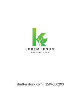 creative and modern Letter K eco leaves logo icon design template elements