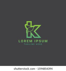 creative and modern Letter K eco leaves logo icon design template 