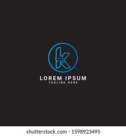 creative and modern letter k logo design template with Social network communication concept. Icon with two speech bubbles of chat messages. Flat filled outline style