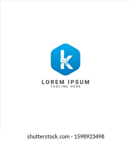 creative and modern letter k logo design template with Social network communication concept. Icon with two speech bubbles of chat messages. Flat filled outline style
