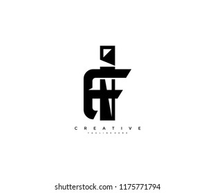 Creative Modern Letter IF Linked Techno Monogram Logo