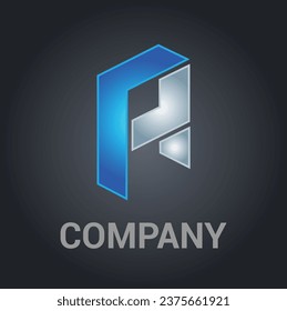 Kreativer und moderner Brief Ein Logo-Design-Vektorgrafik auf grauem Hintergrund