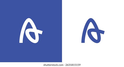 Letra moderna criativa Um design de logotipo com estilo de linha em loop suave, adequado para identidade de marca, tecnologia ou inicialização. Modelo de vetor mínimo e elegante