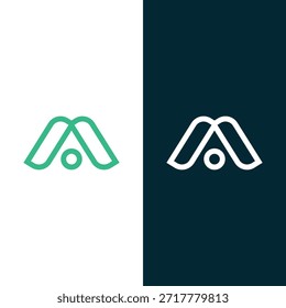 Letra moderna creativa Una ilustración de concepto de diseño de logotipo de Plantilla Vector de stock.