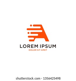 Creative modern letter a logo. Letter initial speed icon vector template
