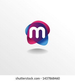 Creative and Modern Letter M Logo , Icon , Symbol with Colorful Fluid Design