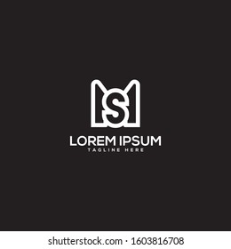 creative and modern letter ms sm m s logo design template for business purpose.