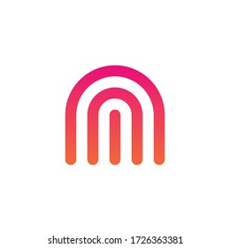 creative modern Letter n gradient  pink darker and lighter color design template
