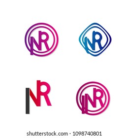 creative modern Letter N and R logotype icon sign symbol.flat design illustration vector.isolated background