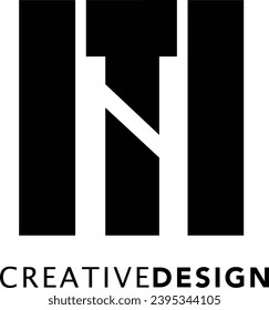 Logo de la letra creativa moderna de NT