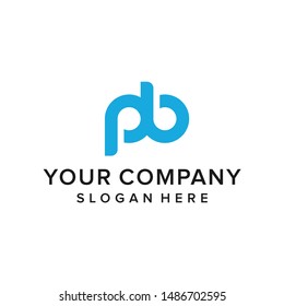 Creative modern letter pb logo design vector