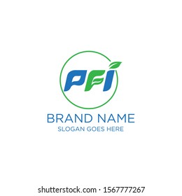 Creative and modern letter PFI  logo design template vector eps for use nature purpose