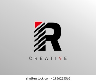 Logotipo de letra creativa moderna R, icono del logotipo Monograma R.