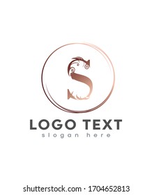 Creative modern Letter S Initial beauty monogram and elegant logo design, handwriting logo of initial signature, Photography, wedding, fashion, floral and botanical with creative template design