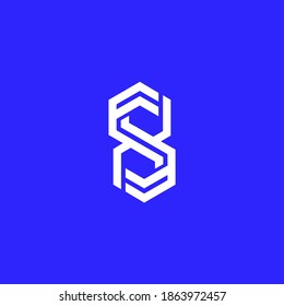 Logo de la carta creativa moderna S. para el logotipo general. fondo azul. plantilla de icono basada en vector. formato eps10	
