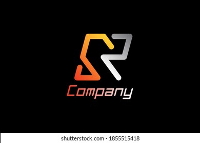 Creative and modern letter SR logo design concept, line style with gradient color.