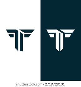 Creativa letra moderna T Logo concepto de diseño Plantilla Ilustración Vector de stock.