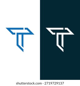 Creativa letra moderna T Logo concepto de diseño Plantilla Ilustración Vector de stock.