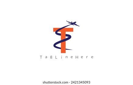 Creative Modern Letter T tour and travel logo design vector Illustration.
