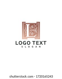 Creative modern letter type initials L with Vintage style monogram logo template, Vector logo for business and company identity 