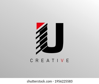 Logotipo de letra moderna creativa U, icono del logotipo de Monograma U.