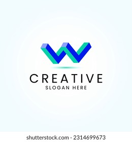 Creative and Modern Letter W Logo Design Vector Image