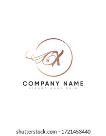 Carta moderna creativa X con plantilla de logotipo de estilo libélula, logotipo vector para identidad empresarial y de empresa 