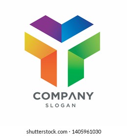 Creative Modern Letter Y Logo Template, Technology Logo Design