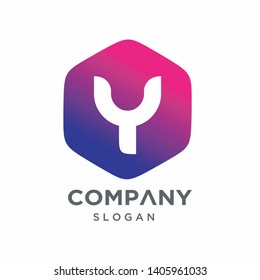 Creative Modern Letter Y Logo Template, Technology Logo Design