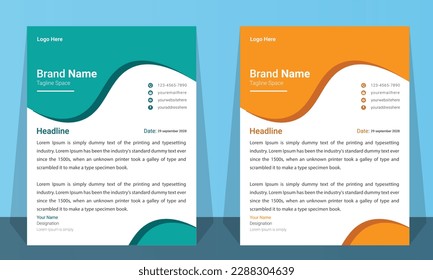 Creative  Modern Letterhead Design Template For business And Advertising.