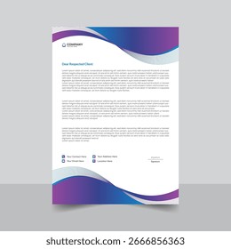 Kreative und moderne Briefkopfdesign-Vorlage, professionelles Corporate Briefkopflayout für Unternehmen

