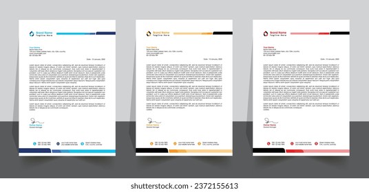 creative modern letterhead design for your project. Printable size, letterhead, letter head, Business Pad