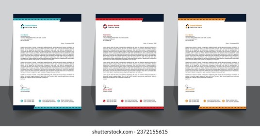 creative modern letterhead design for your project. Printable size, letterhead, letter head, Business Pad