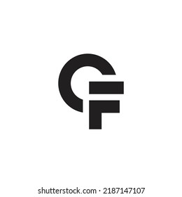 Letras creativas modernas logotipo de ícono vector CF C F en colores negros