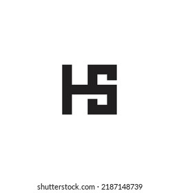 Creative Modern Letters HS H S Vector Icon Logo in Black Colors