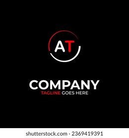 plantilla de diseño de logotipo de letras modernas creativas de AT&T