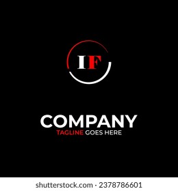 IF creative modern letters logo design template