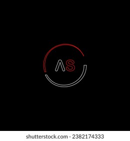 Plantilla de diseño de logotipo de letras modernas creativas de AS