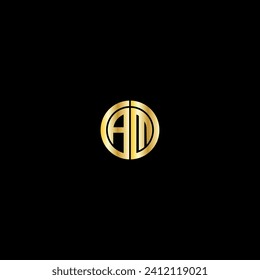 AM creative modern letters logo design template