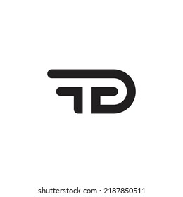 Creative Modern Letters TD T D Vector Icon Logo in Black Colors