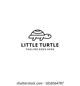 Creative modern line art turtle animal logo design template Vector illustration