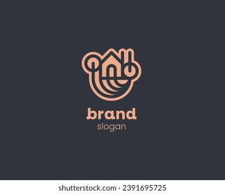 Creative modern line with house monogram logo
